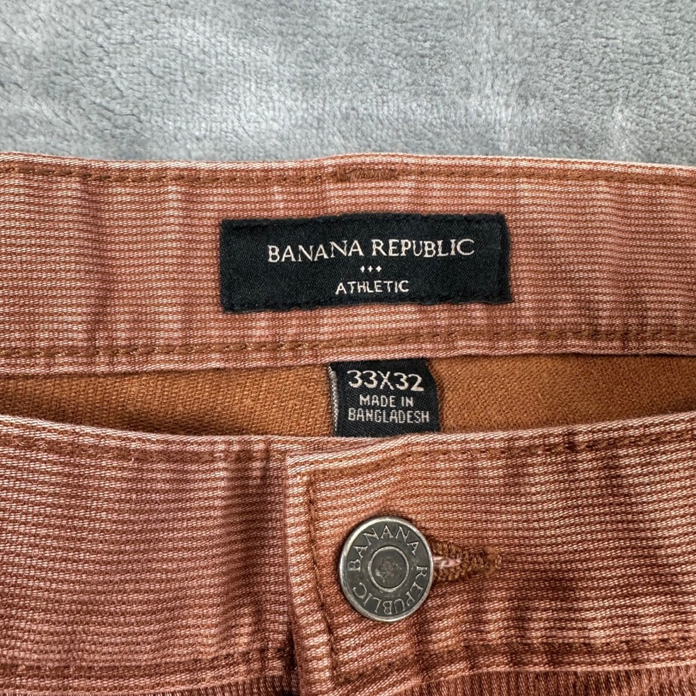 Banana Republic Athletic Corduroy Jeans Men's Size 33x32 Orange Terracotta Pants - Picture 3 of 7